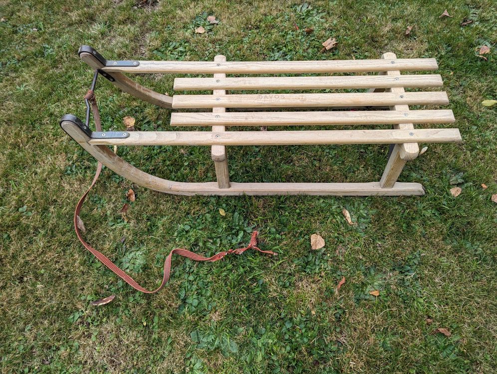 Holzschlitten Davos 100cm FSC - Klassischer Rodelsp Produktbild-Vorschau 8