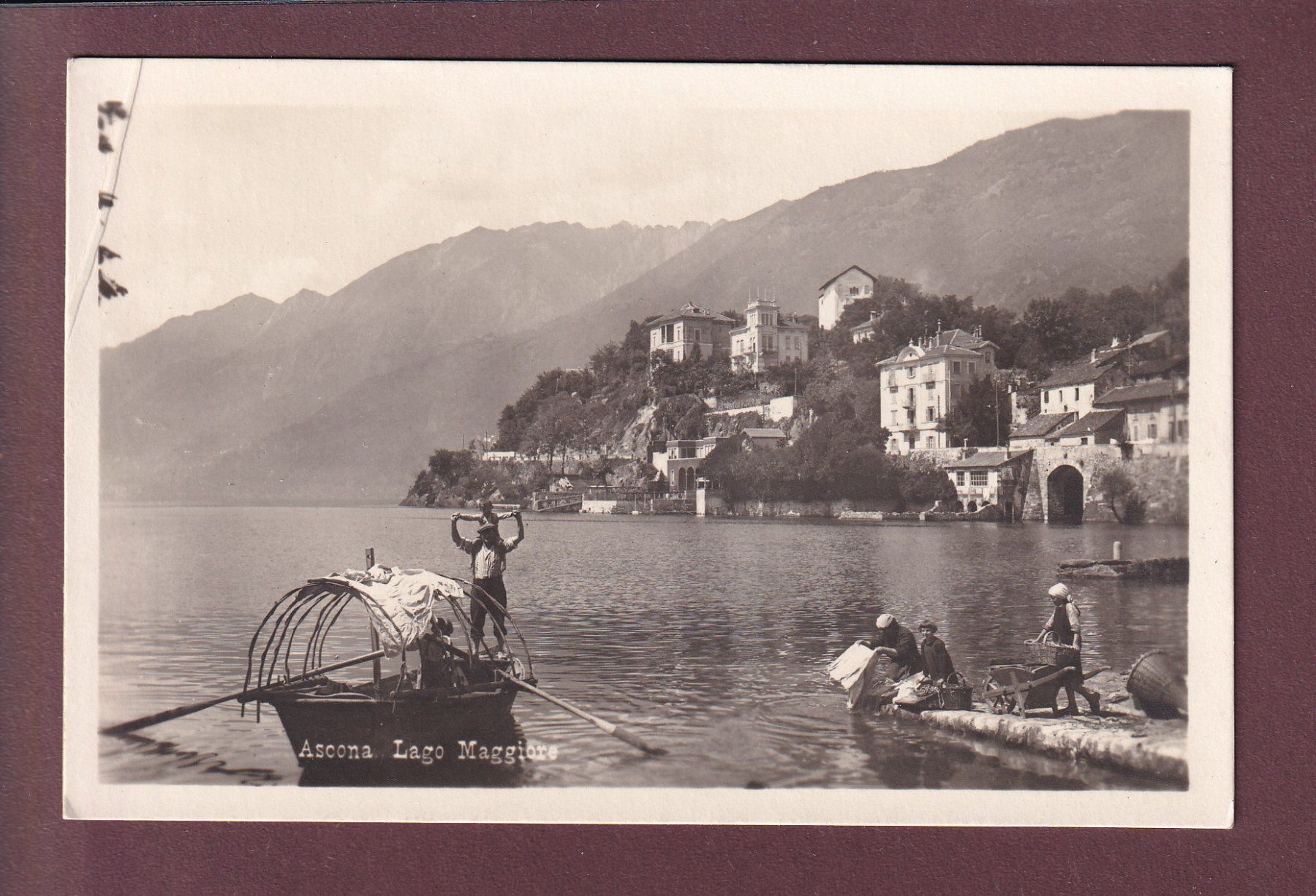 Cartoline postali: ASCONA - Barca - Lavandaia – Usato da Pully venduto da nicecards