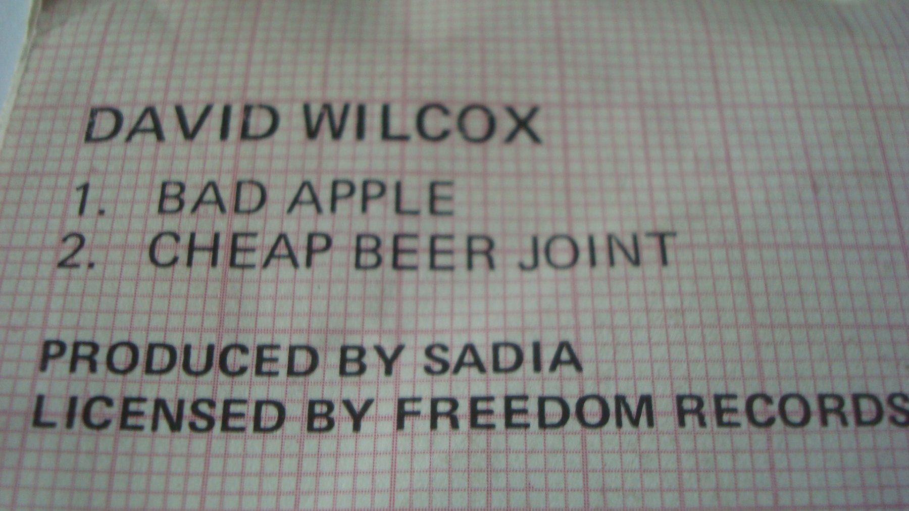 Schallplatten: Singel David Wilcox Bad Apple 1983 – Gebraucht aus Münchenstein von Pesci6 1