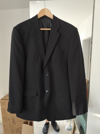 Herren Anzug Jacke BIAGGINI Nadelstreifen schwarz Grösse 52