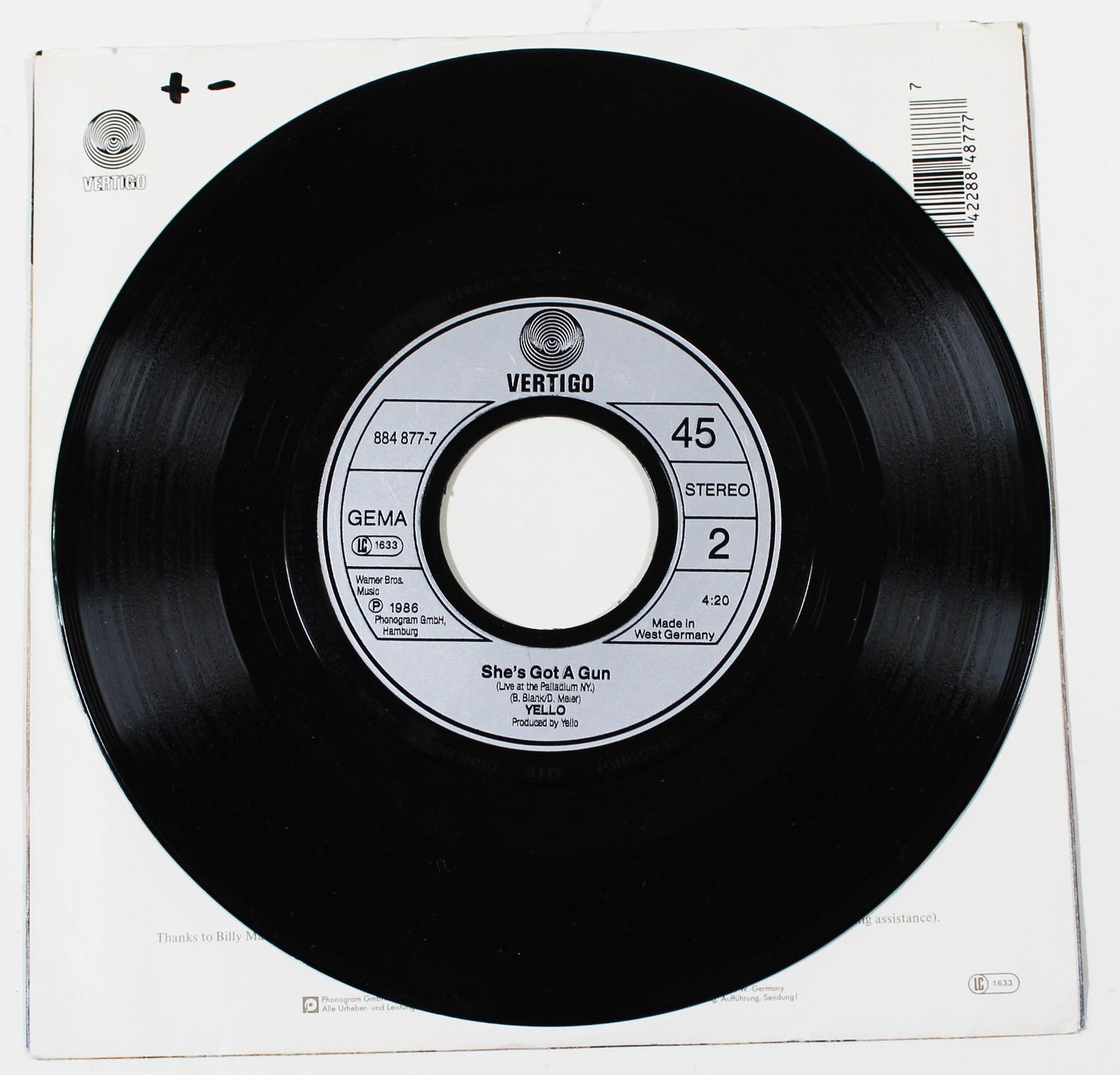 Schallplatten: 7" YELLO - GOLDRUSH - Deutsche 1. Pressung 1986 – Neu (gemäss Beschreibung) aus Brüttisellen von Collector-Corner 2
