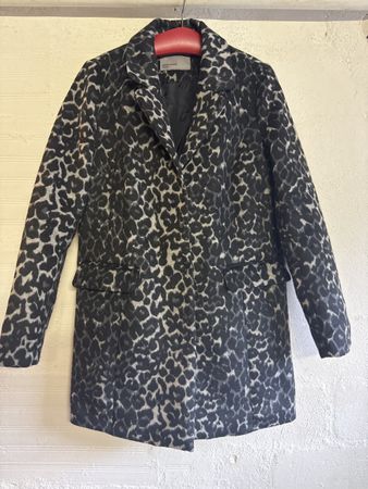 VERO MODA Damen Mantel Gr. S/36 Leopardenmuster schwarz/grau
