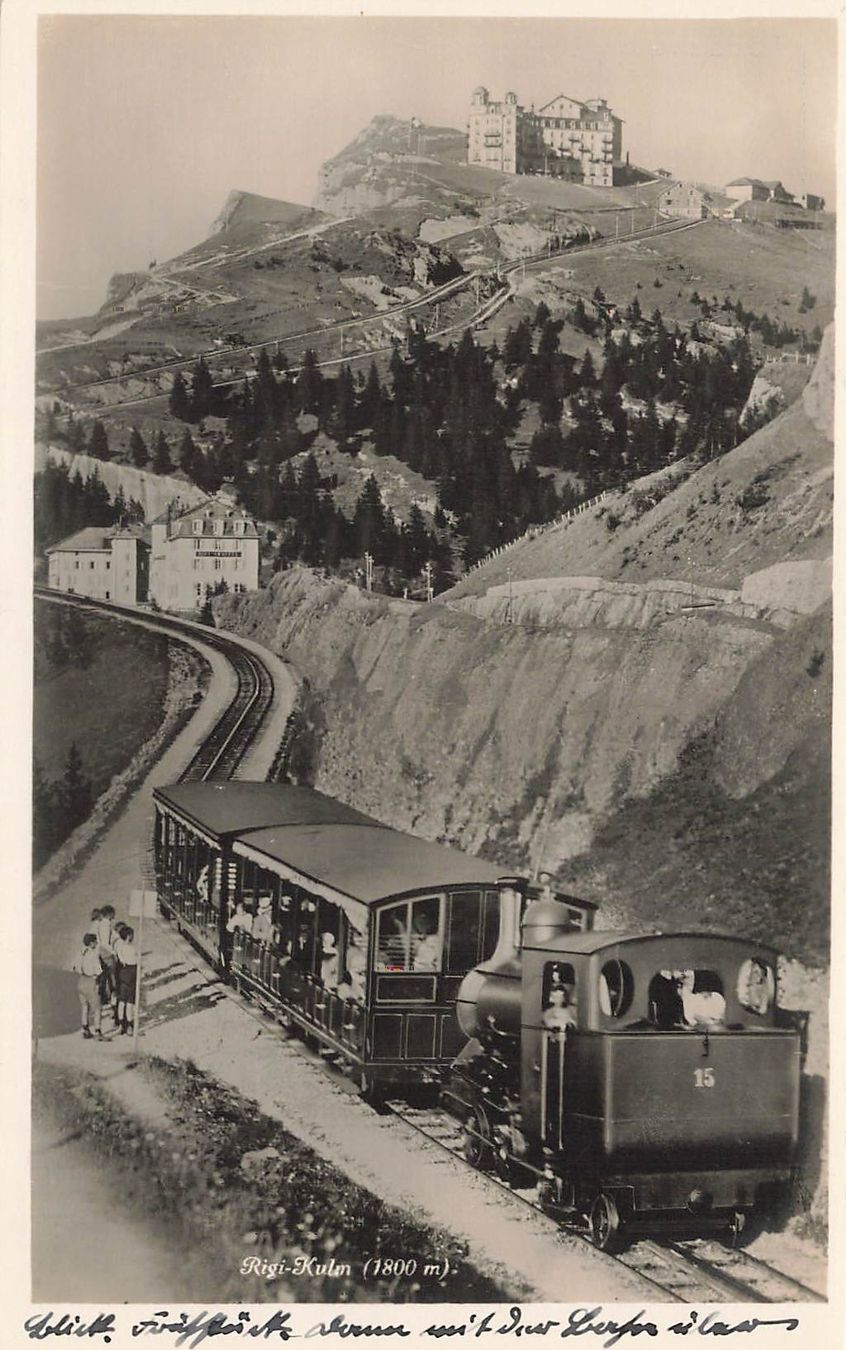 Ansichtskarten: Rigi Kulm SZ Rigibahn Dampflok – Gebraucht aus Biasca von Blenio71