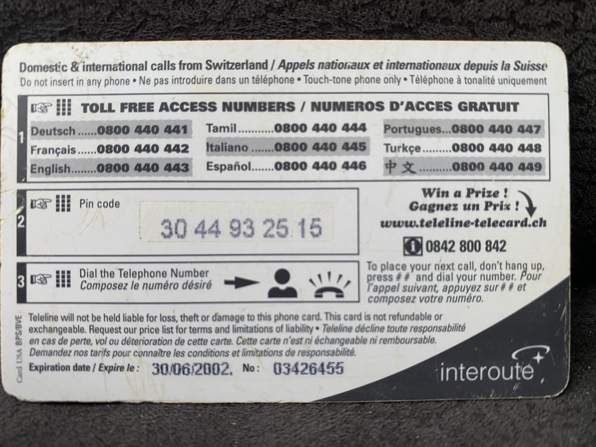 Telefon- & Taxkarten: Teleline – Gebraucht aus Lausanne von babacard10 1