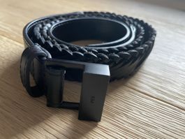 100% leather Karen Millen black braided belt 83/105cm