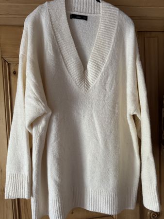 MNG Pullover V-Ausschnitt, crème farbig, Neu