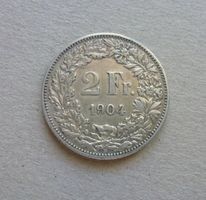 Schweiz ++ 2.- Franken 1904, gute Erhaltung