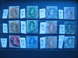 Stehende Helvetias Lot gestempelt, Kat. 550.--