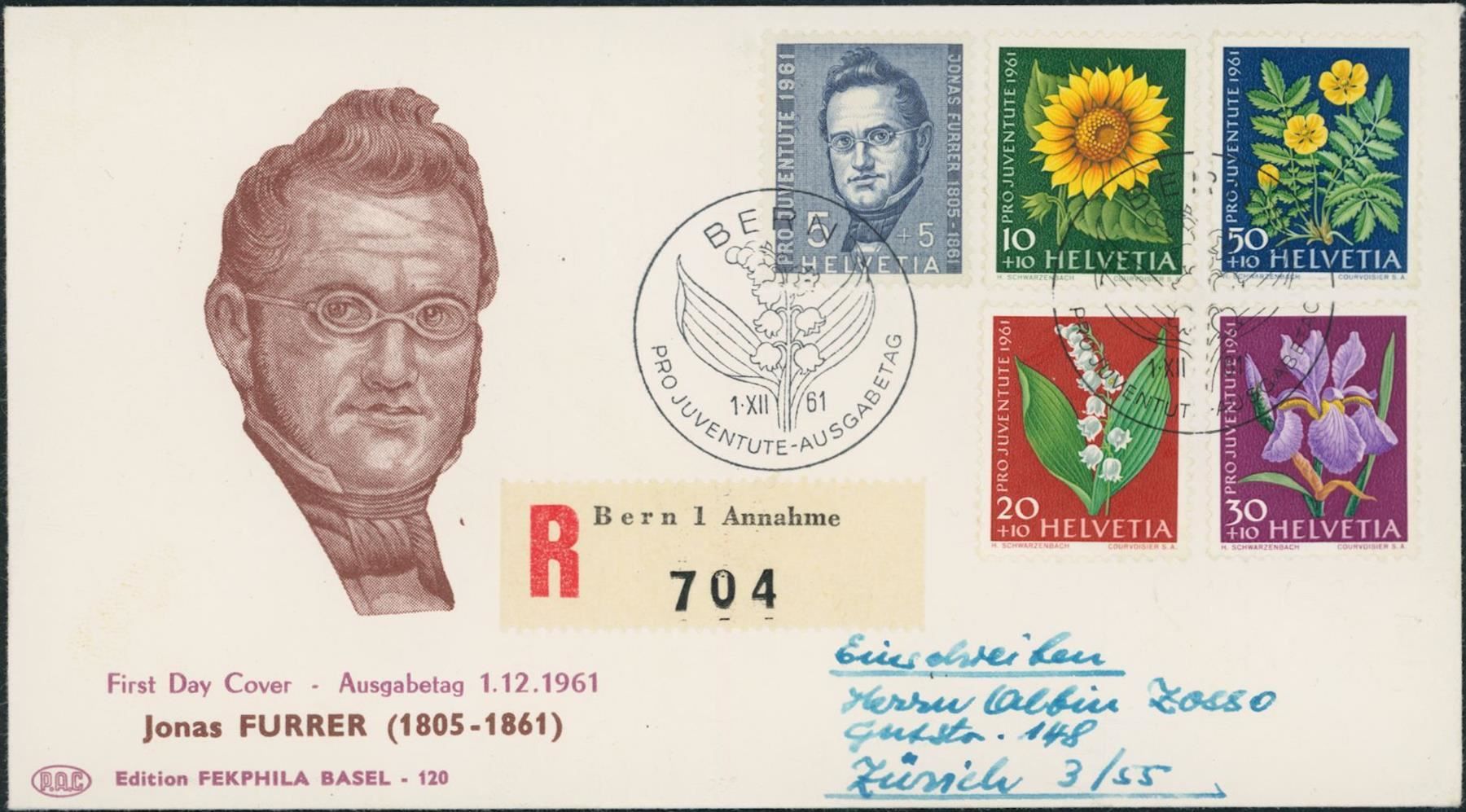 Alle Briefmarken: 1961 - Pro Juventute - FDC ET – Gebraucht aus Schindellegi von leecollect