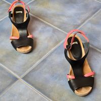 Camper Damen-Sandalette, Leder schwarz-pink, Gr.36