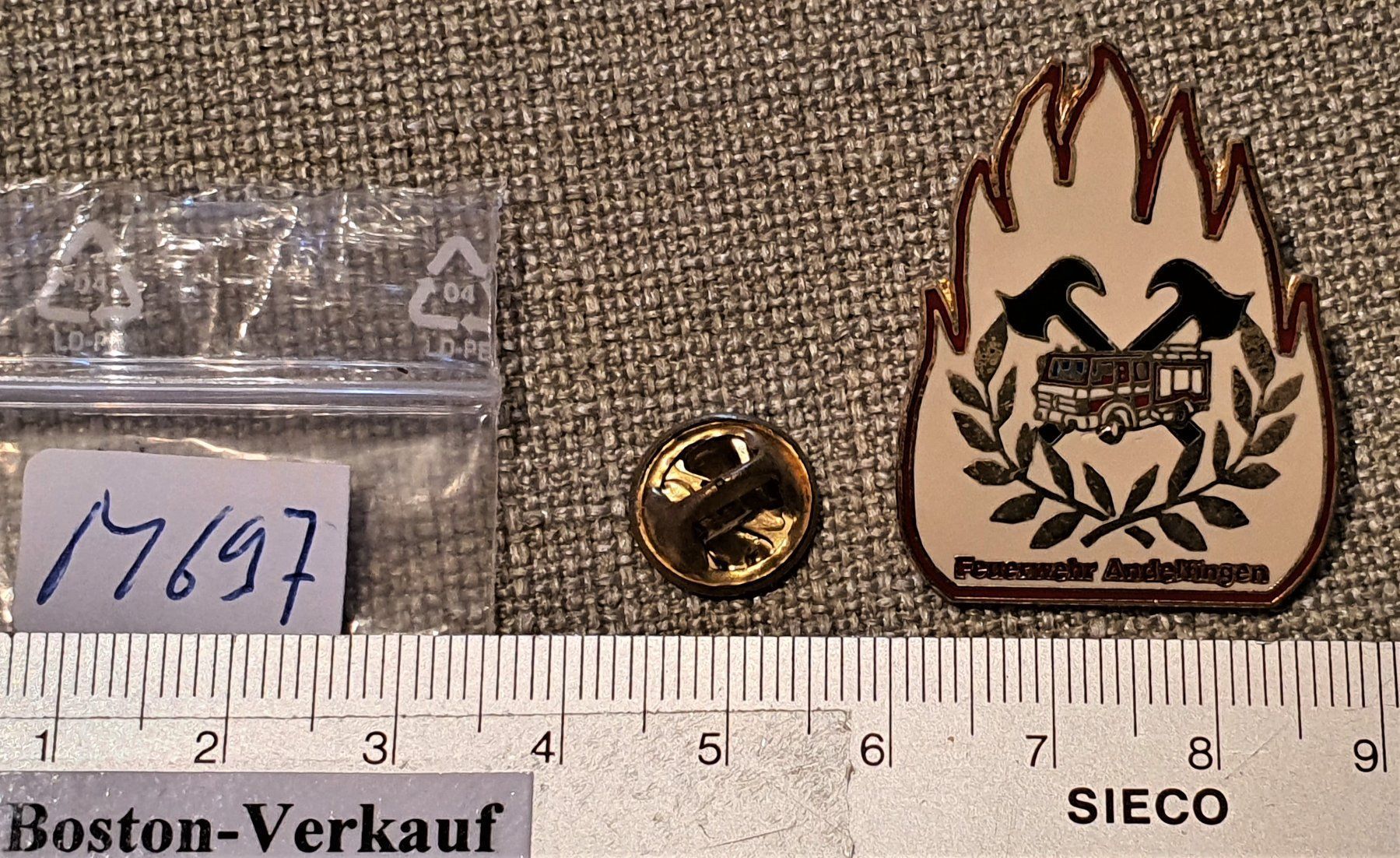Plaketten & Abzeichen: M697 - Pin Feuerwehr Andelfingen – Gebraucht aus Reinach BL von Boston-Verkauf 1