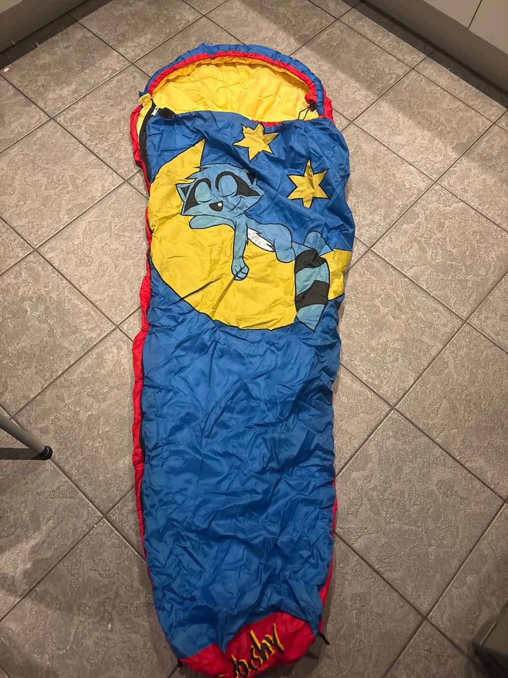 Sacchi a pelo: Kinderschlafsack mit Waschbär-Motiv – Usato da Andwil SG venduto da schmei