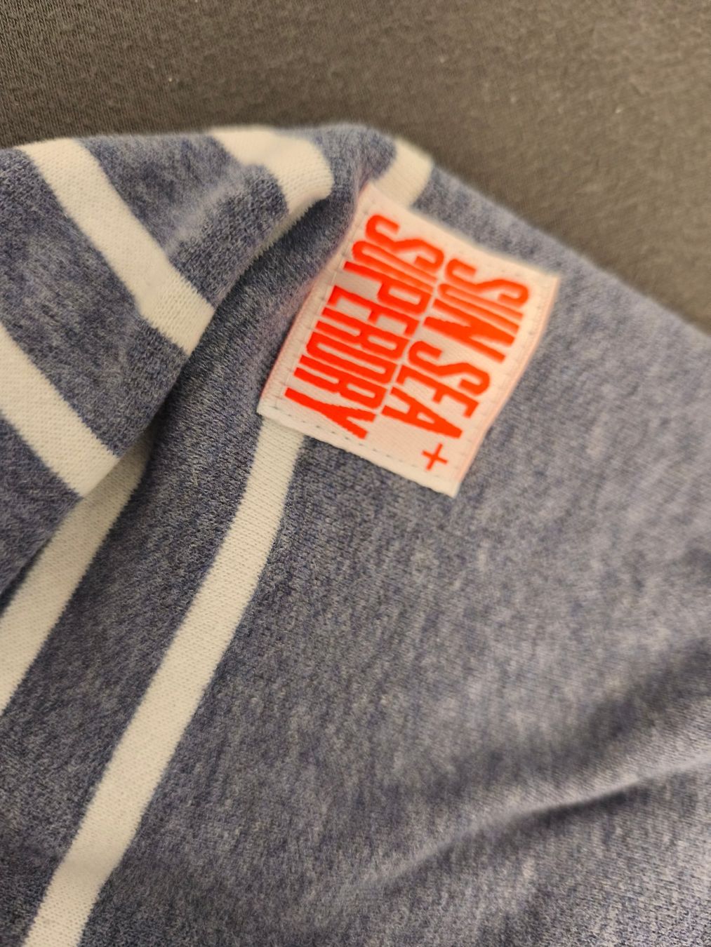 Superdry Maglioni & Felpe: Superdry sweat zippé rayé bleu/blanc, taille L – Usato da Genève venduto da lnicoGE 3