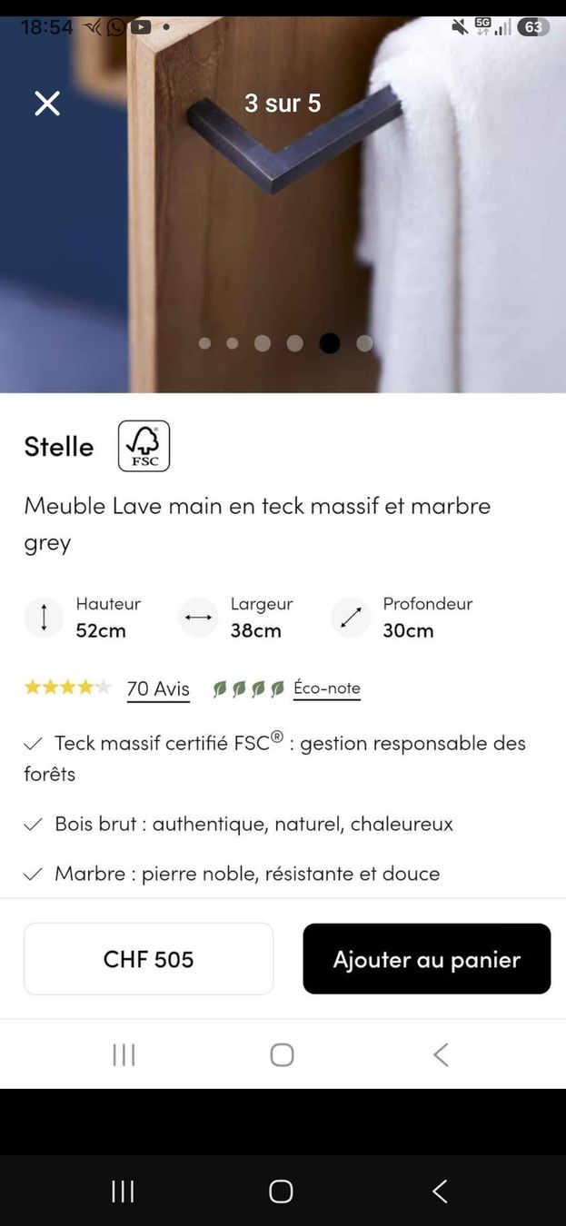 Mobili per bagno: lave main  – Usato da Corcelles-Payerne venduto da lyd_6sbs 4