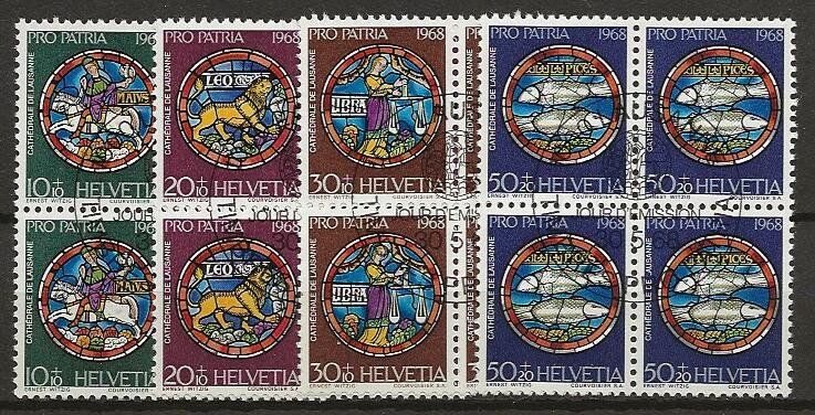 Tutti i francobolli: 1968 Pro Patria Serie Viererblock ET – Difettoso da Arlesheim venduto da kuhnphila