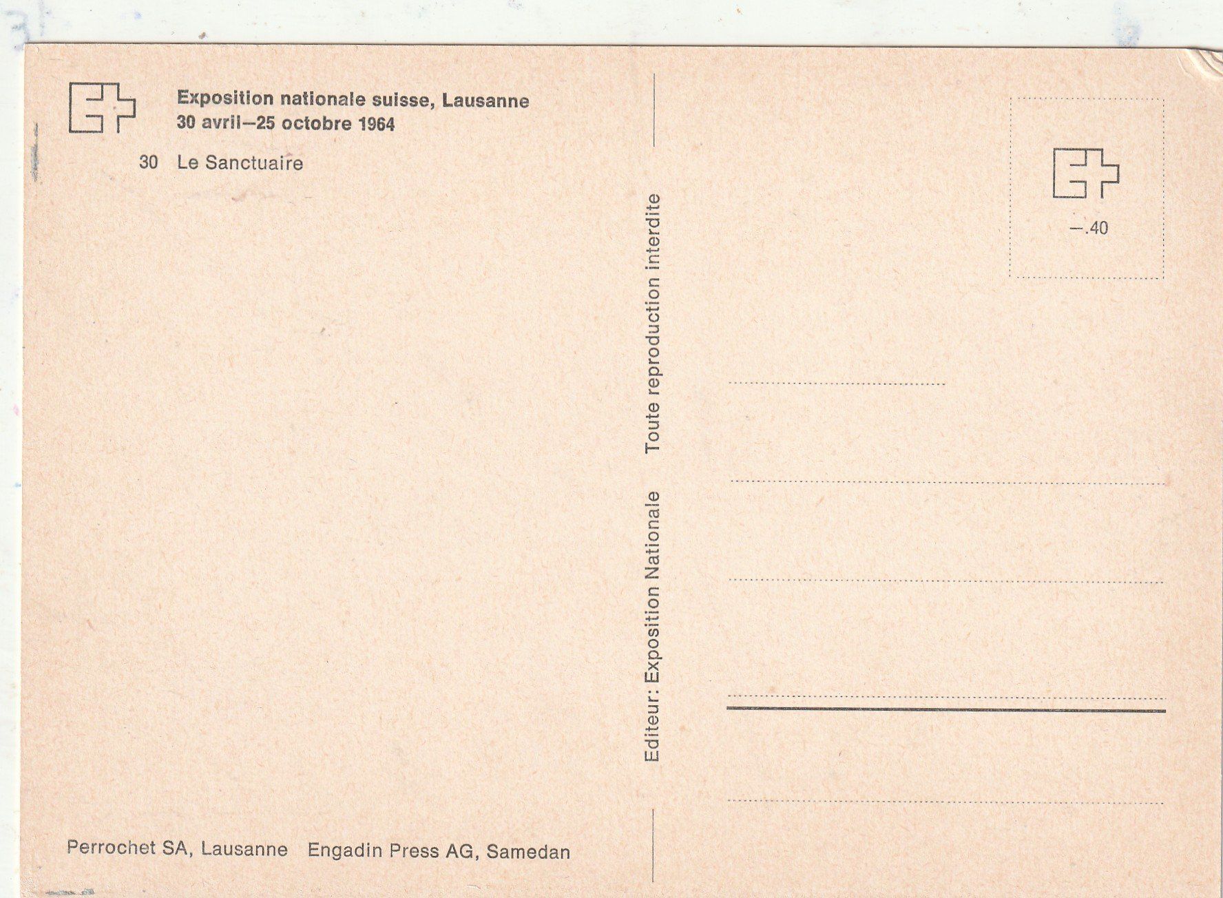 Cartoline postali: EXPO Lausanne 1964 – Usato da Lumbrein venduto da made02 1
