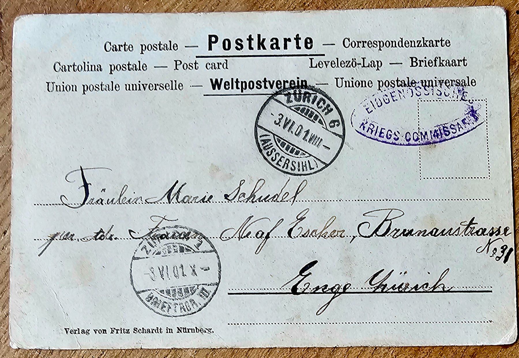 Cartoline postali: Postkarte- Rückseite ! 1901 – Usato da Les Valettes venduto da Nuba1