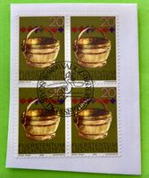 Briefmarken aus Liechtenstein 4 er Block mit Papier 