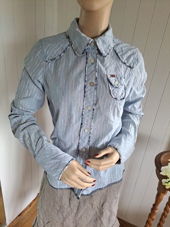KHUJO Bluse y2k Hemdbluse M Vintage Western 36 38