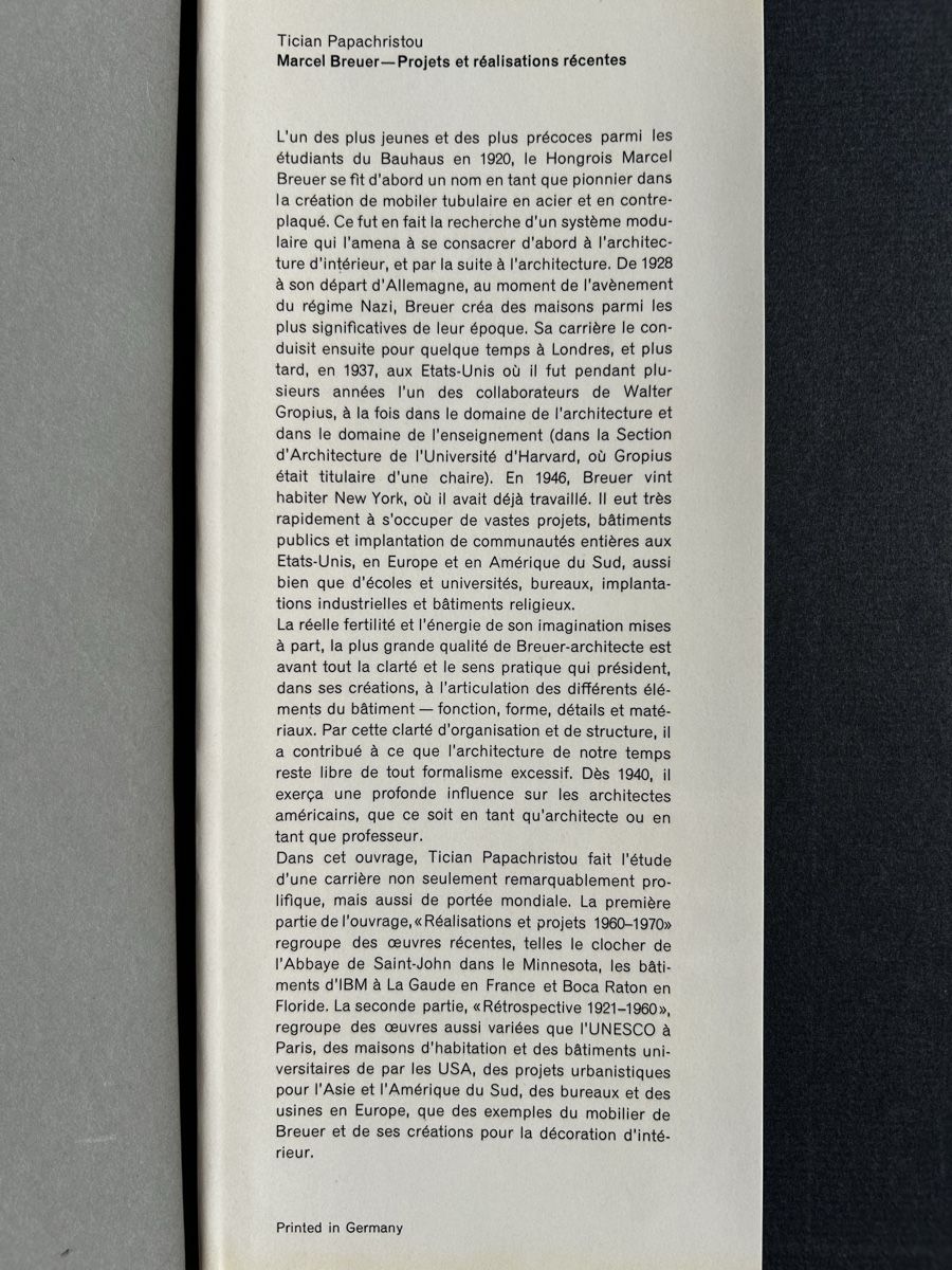 Libri: Marcel Breuer Projects Book, rare 1970 edition, Bauhaus – Usato da Zürich venduto da Coffeetable88 6