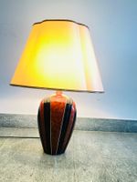 Art Deco Tischlampe Keramik  Wurzelholz-Optik