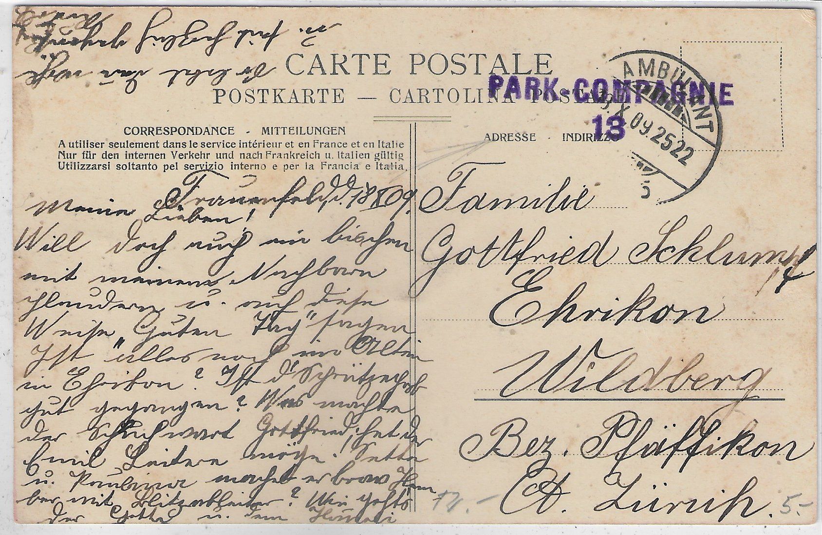Cartoline postali: Frauenfeld - Die Post – Usato da Ettingen venduto da Kartenplanet 1