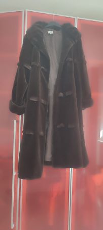 Wintermantel, Kunstpelz braun, G.V.S Couture, Grösse L