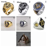 📌 Diverse Freimaurer Ring Edelstahl Metall