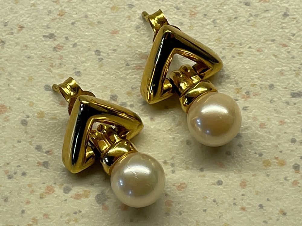 Edle CZ OHRSTECKER 22K 18K Gold GP Thai Handarbeit Farbe