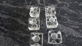 Glasi Hergiswil  6x Stück Würfel-Kerzenhalter DESIGNKLASSIKE