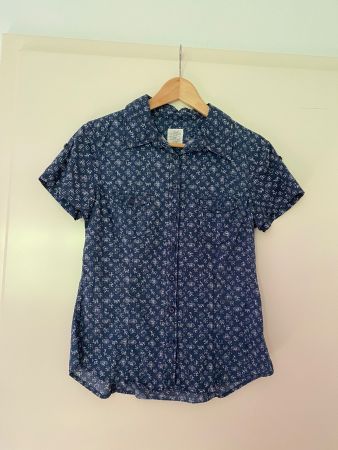 Florale Bluse blau Grösse 38