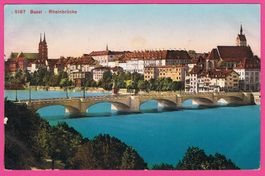 Basel gel 1912 Rheinbrücke