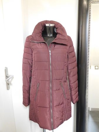 Tolle lange Winterjacke warme JACKE Gr. 36 bordeaux NEU