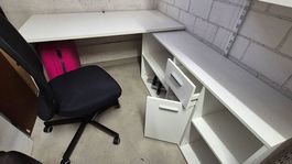 Eckschreibtisch 136x66 mit Sideboard und Spezialerweiterung