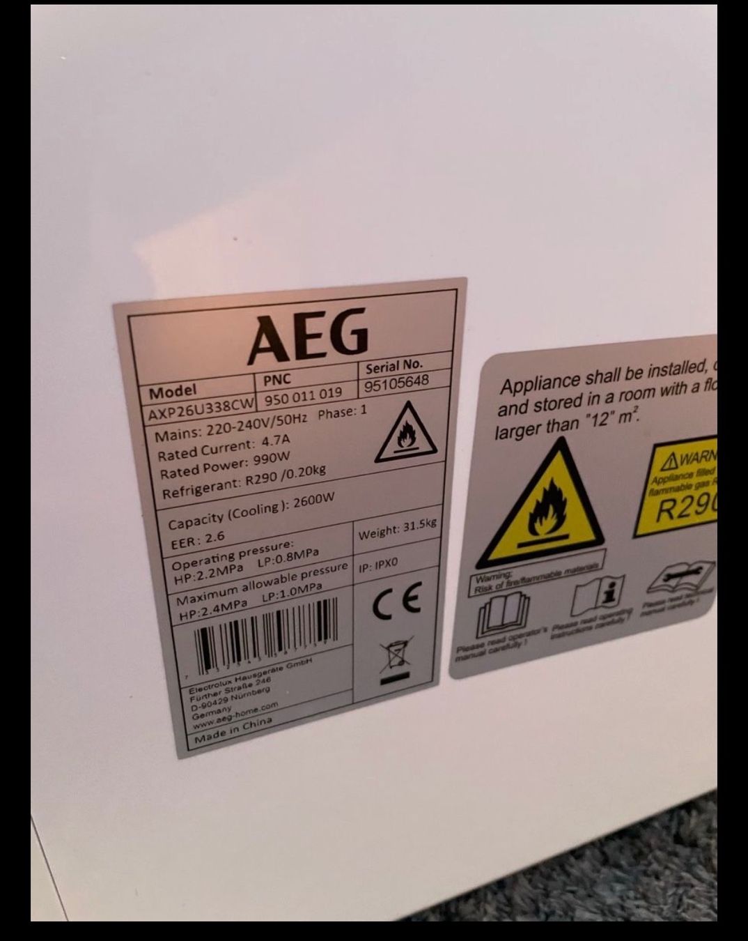 Electrolux Klimageräte: Portable Klimaanlage AEG – Gebraucht aus Zürich von Bozobo722172 4