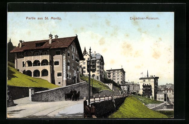 Ansichtskarten: AK St. Moritz, Engadiner-Museum, 1915 – Gebraucht aus Berlin von bartko-reher