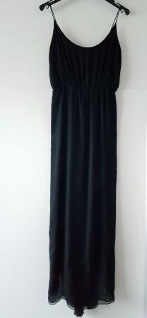 Seidenkleid Vintage 1930er Jahre Maxikleid schwarz Gr. XS/S