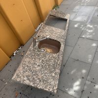 Granit Abdeckung mit Spüle und Armatur Länge 200cm Breite 60