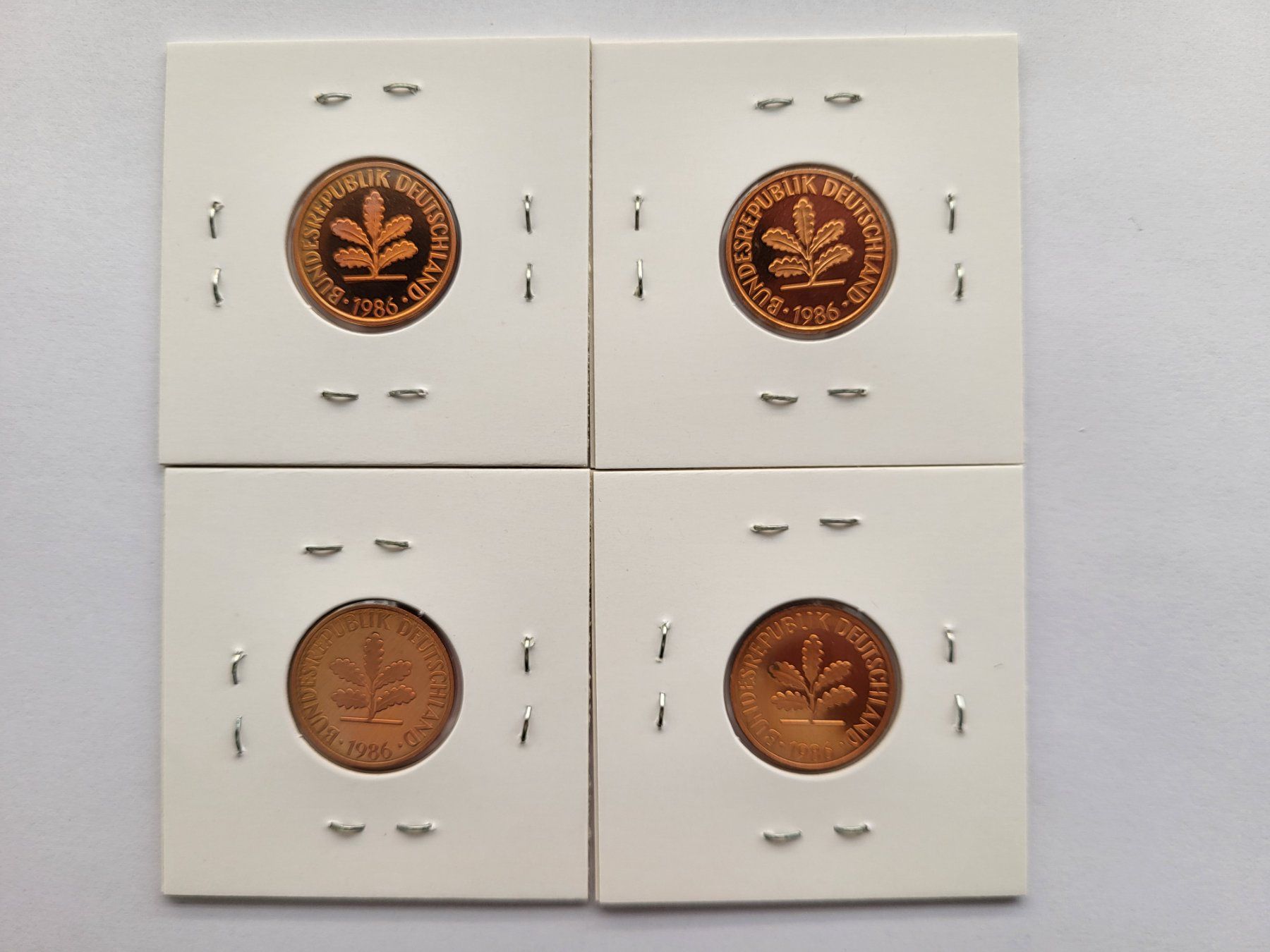 Tutti le monete: 2 Pfennig D-F-G-J 1986 PP – Nuovo (secondo la descrizione) da Pravidondaz venduto da LVtik 1