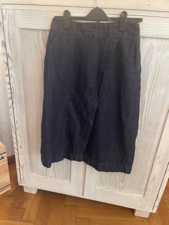 Dunkelblauer Jeansrock Gr. 38, Wickeloptik