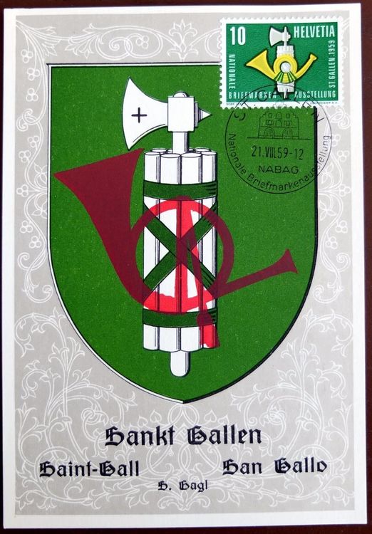 Maximumkarte 1959 NABAG St Gallen Wappen | Kaufen auf Ricardo