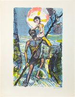 Hans Stocker. Heilger Christopherus, 1965. Farblitho.