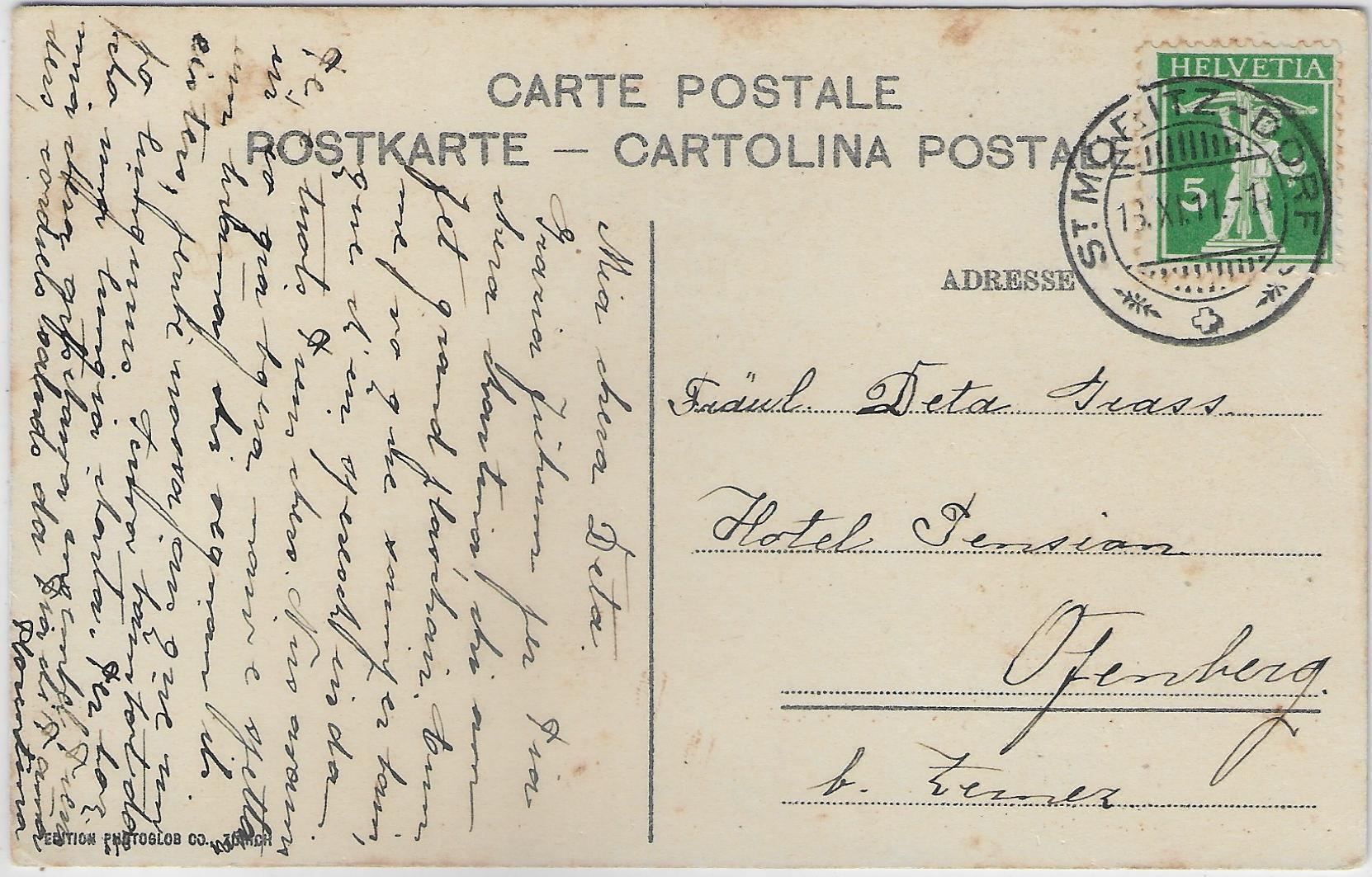 Cartoline postali: St. Moritz mit englischer Kirche - Litho – Usato da Ettingen venduto da Kartenplanet 1