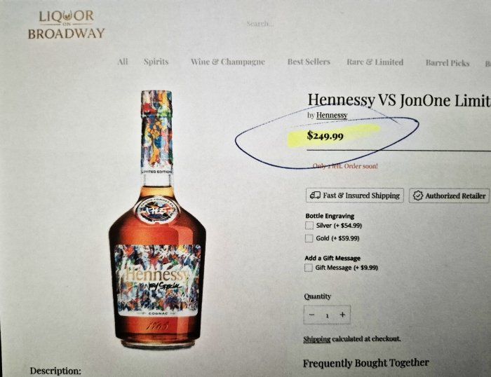 Hennessy Bevande alcoliche: Hennessy-Cognac VS JonOne ,  Lim.Num.-Art-Edition, – Nuovo e nell'imballaggio originale da Zürich venduto da go09 4