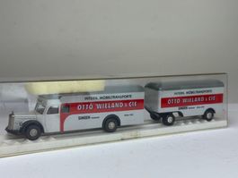 GB3-Brekina Mercedes Möbelkoffer Lastzug Otto Wieland