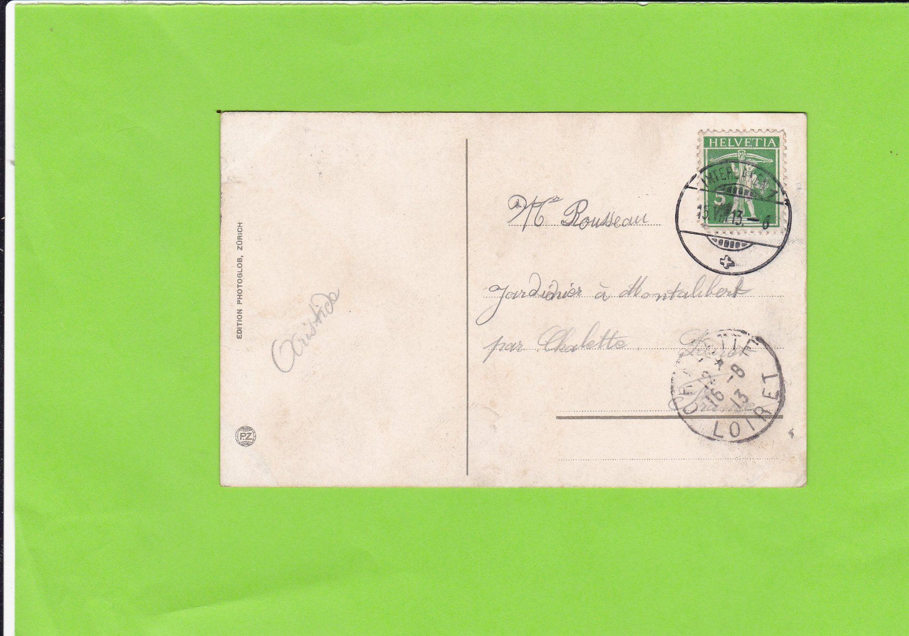 Ansichtskarten: Interlaken 1913 – Gebraucht aus St. Peterzell von neckertal 1