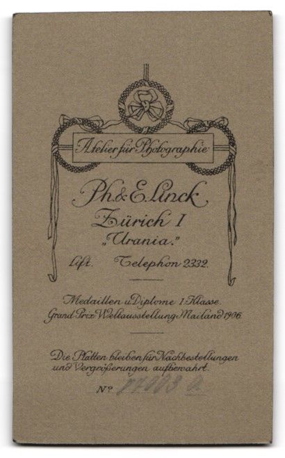 Fotografie & Manifesti: Fotografie Ph., E. Linck, Zürich, Klein – Usato da Berlin venduto da bartko-reher 1