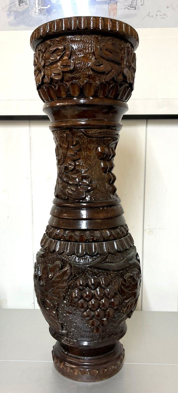 Vasi & Recipienti: Geschnitzte Holz Vase - H 52cm – Usato da Oftringen venduto da Vucki 1