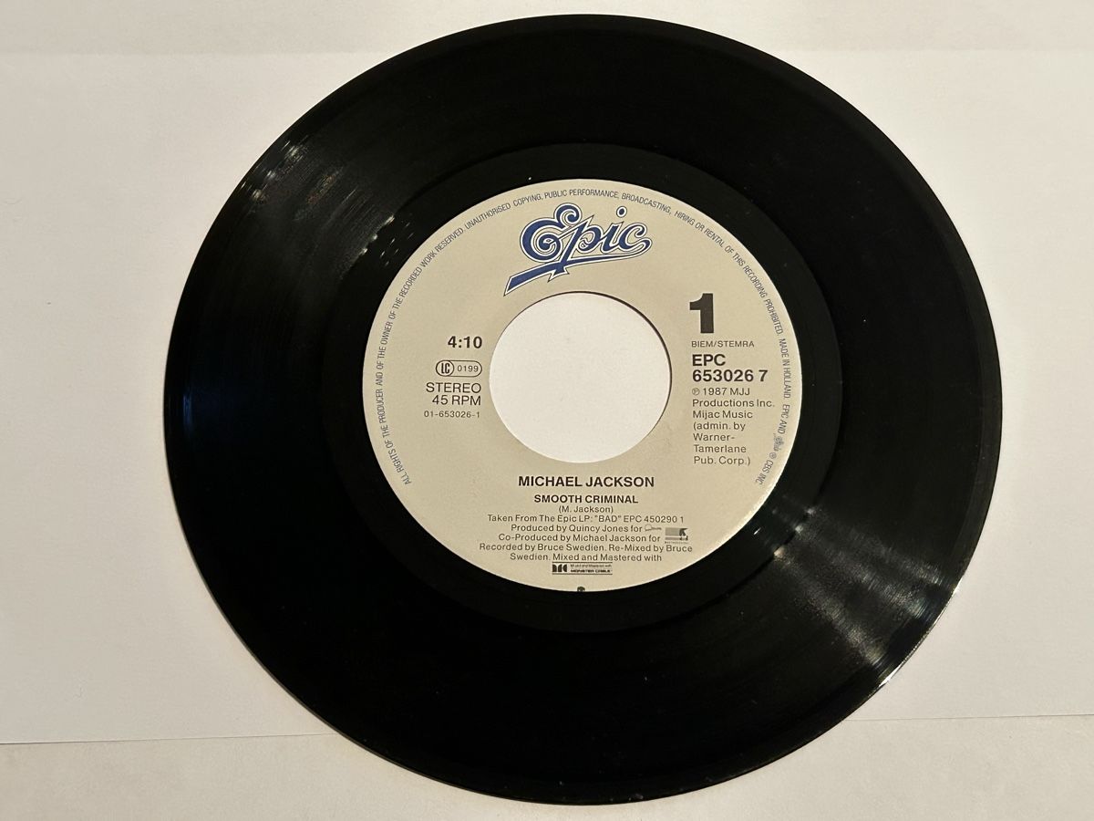 Schallplatten: Michael Jackson. 1987. Smooth Criminal – Gebraucht aus Faulensee von Mizuno06 2