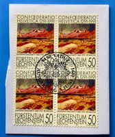 Briefmarken aus Liechtenstein 4 er Block mit Papier